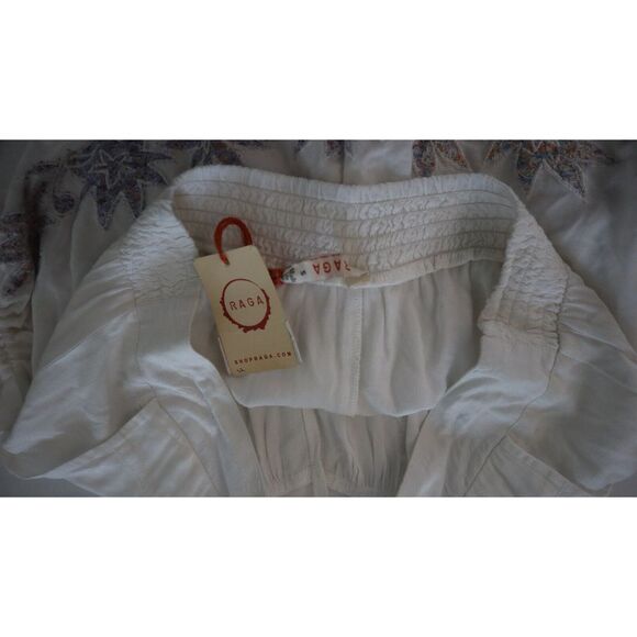 Anthropologie RAGA Women Sz S Eggshell Lotus Love Blouse & Drawstring Shorts Set - Picture 6 of 9